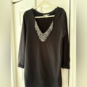 Size Large International Concepts Navy Blue V-Neck dress.